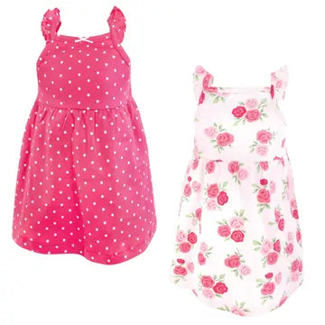 Pink Polka Dot and Pink Printed Toddler Dress