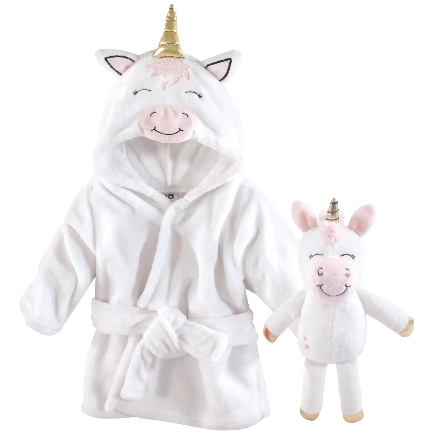 Baby White Plush Bathrobe and Toy