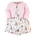 Print Baby Dress with Pink Cardigan