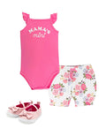 Pink Onesie and Shorts Set with Matching Shoes