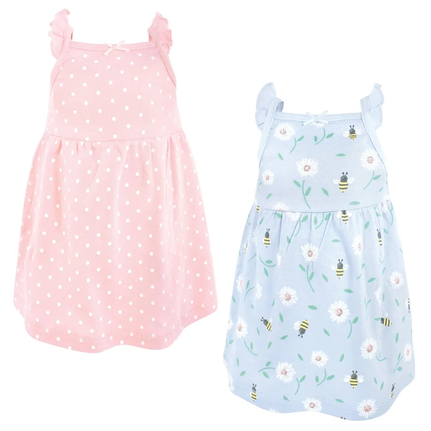 Printed Toddler Dress-Bee/Dots-2-piece set